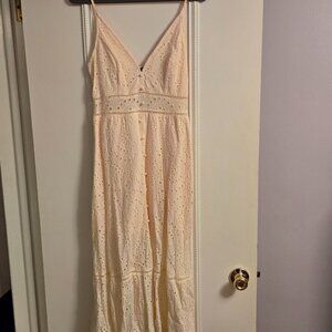 Pink Lace Detail Summer Dress